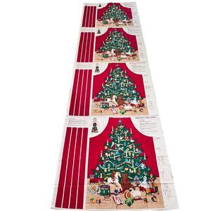 Vintage Cranston VIP Christmas Tree Bib Apron Panels Uncut Continuous 4 Aprons
